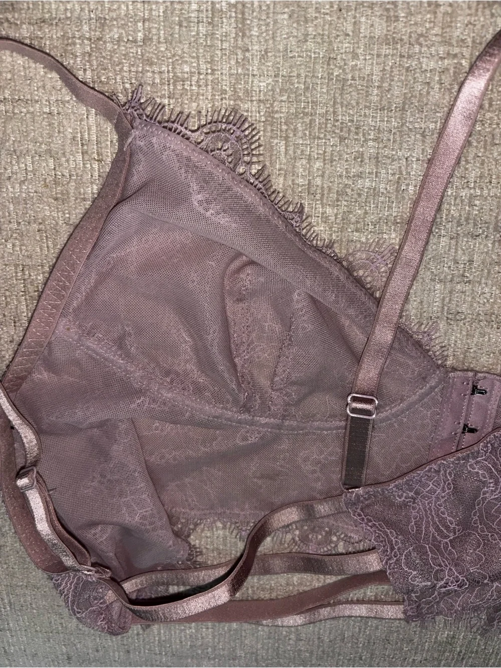 NWT Free People Intimately Dusty Mauve Lace Bralette Crop Top Medium Coquette - Picture 8 of 8